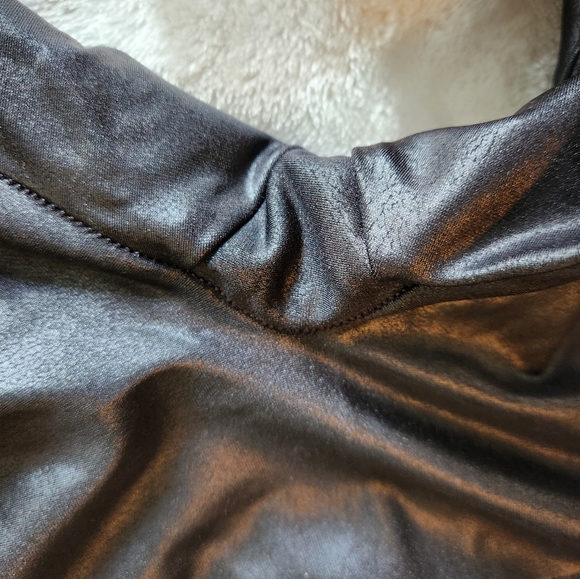 Spanx Faux Leather Moto Leggings in Very Black - Picture 6 of 9